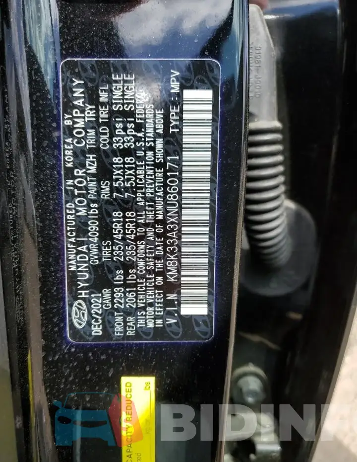 KM8K33A3XNU860171 Photo# 12