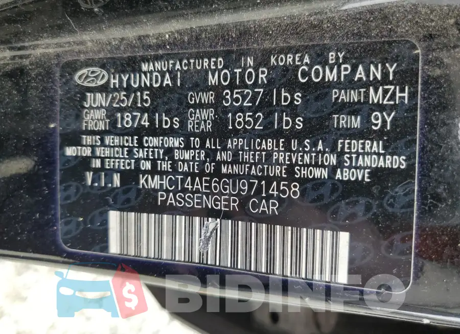 KMHCT4AE6GU971458 Photo# 13