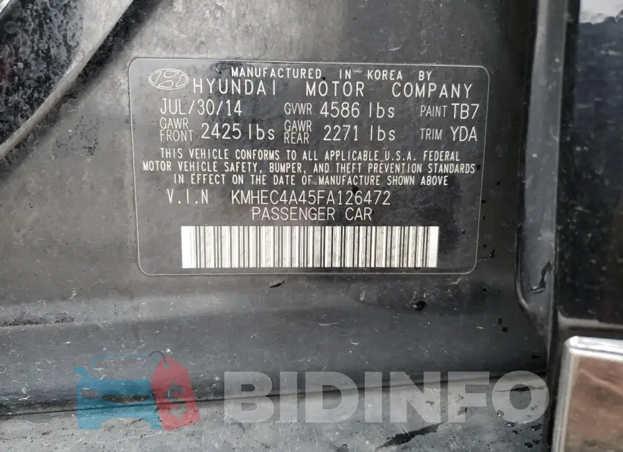 KMHEC4A45FA126472 Photo# 13