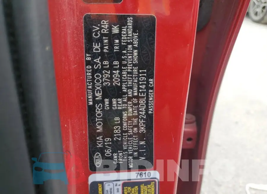 3KPF24AD8LE141911 Photo# 12