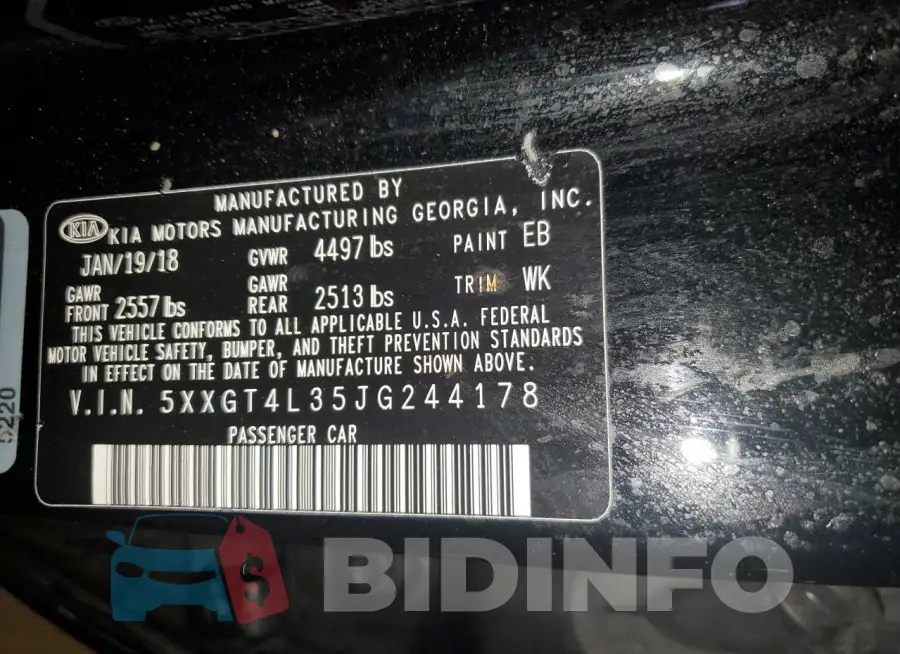5XXGT4L35JG244178 Photo# 12