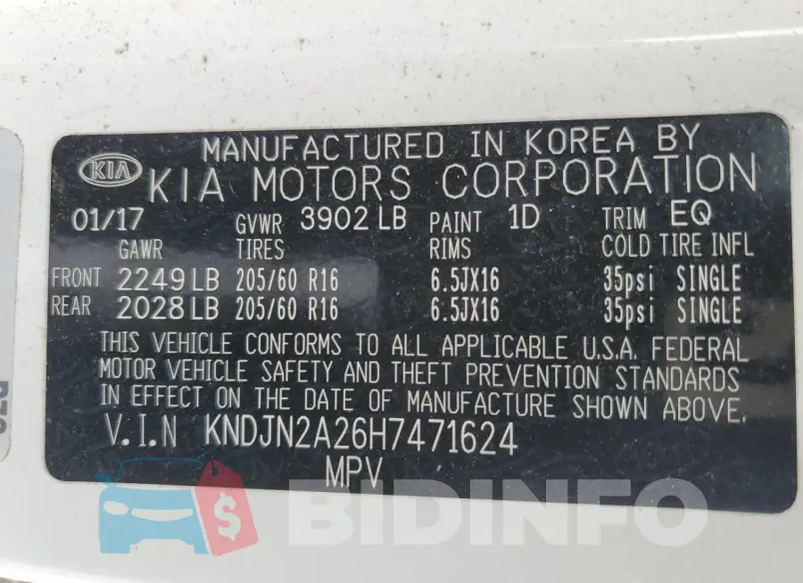 KNDJN2A26H7471624 Photo# 12