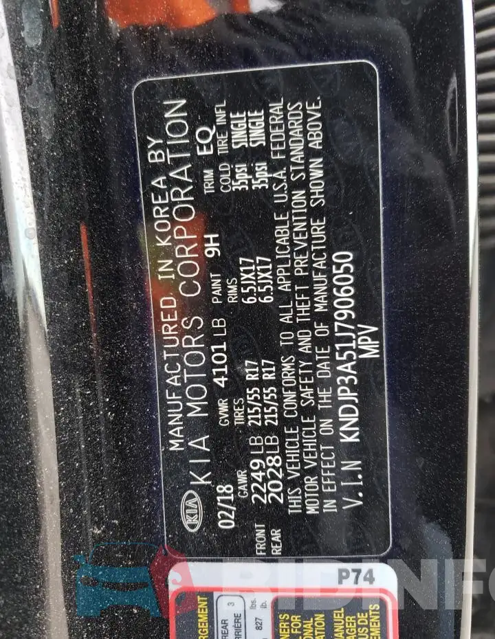 KNDJP3A51J7906050 Photo# 12