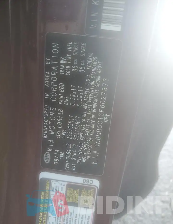 KNDMB5C13F6027373 Photo# 13