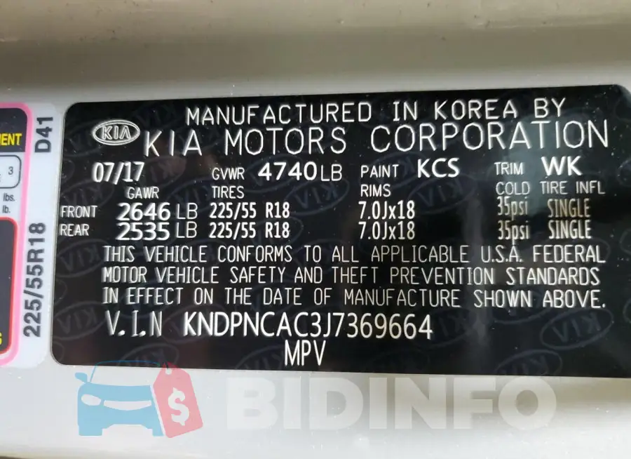 KNDPNCAC3J7369664 Photo# 14
