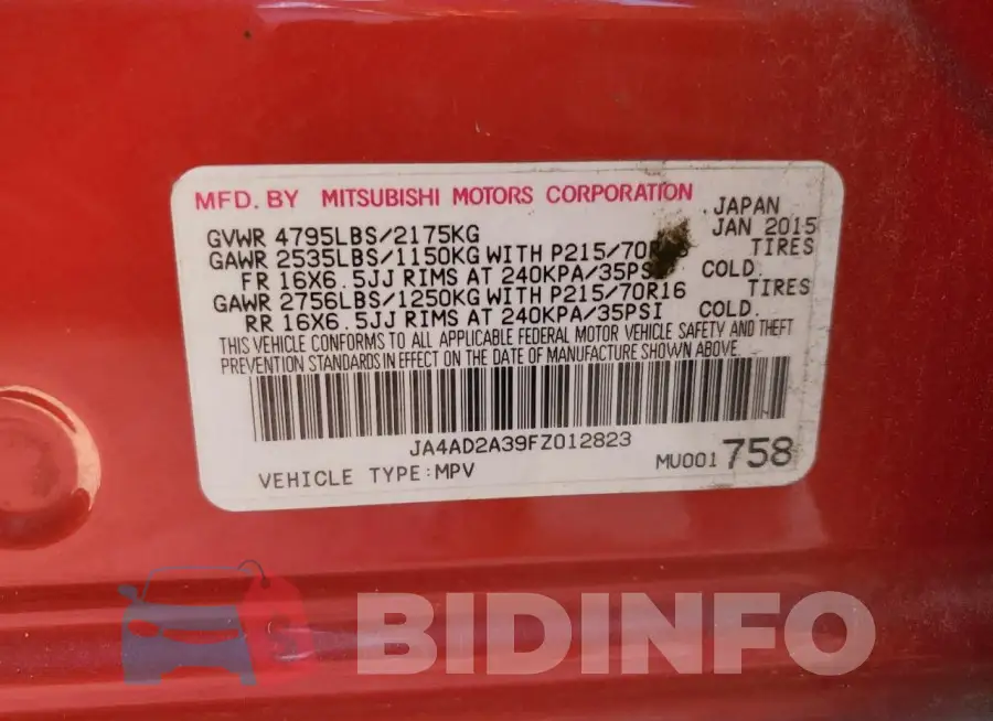 JA4AD2A39FZ012823 Photo# 13