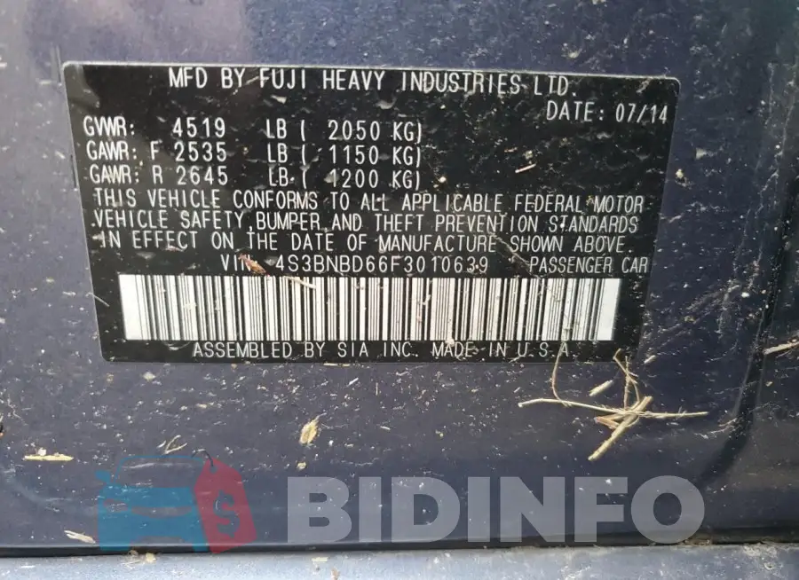 4S3BNBD66F3010639 Photo# 12