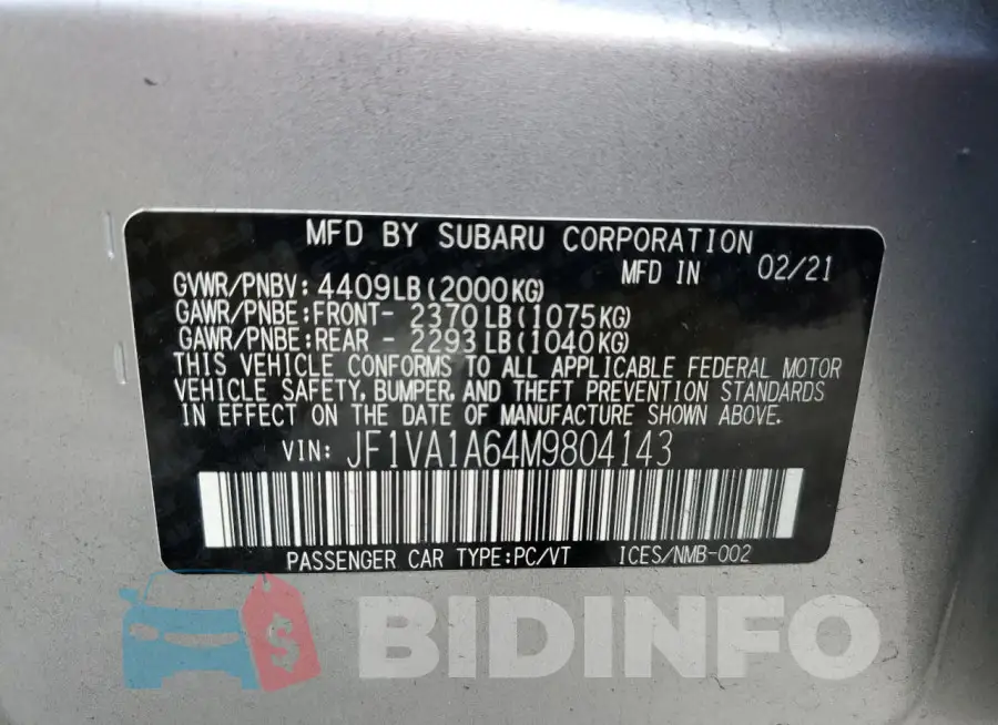 JF1VA1A64M9804143 Photo# 12