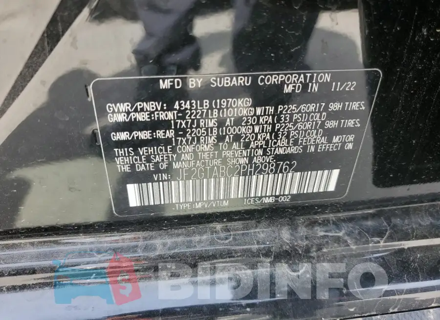 JF2GTABC2PH298762 Photo# 13