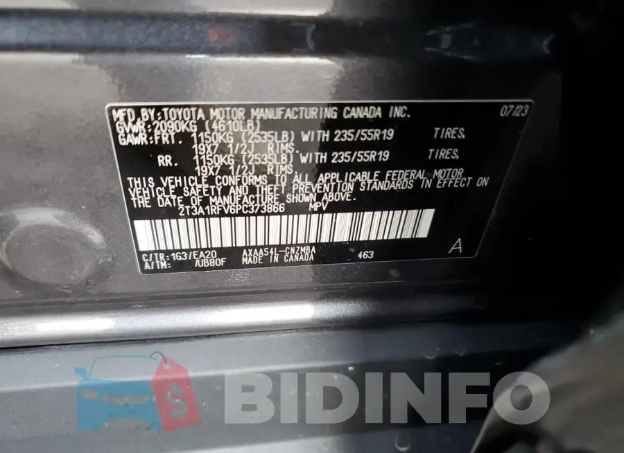 2T3A1RFV6PC373866 Photo# 13