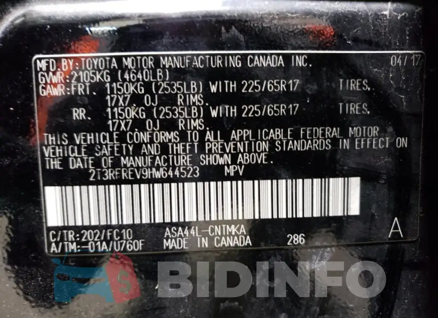 2T3RFREV9HW644523 Photo# 13