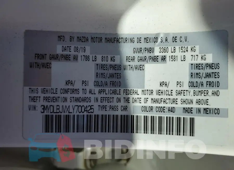3MYDLBJVXLY700425 Photo# 12