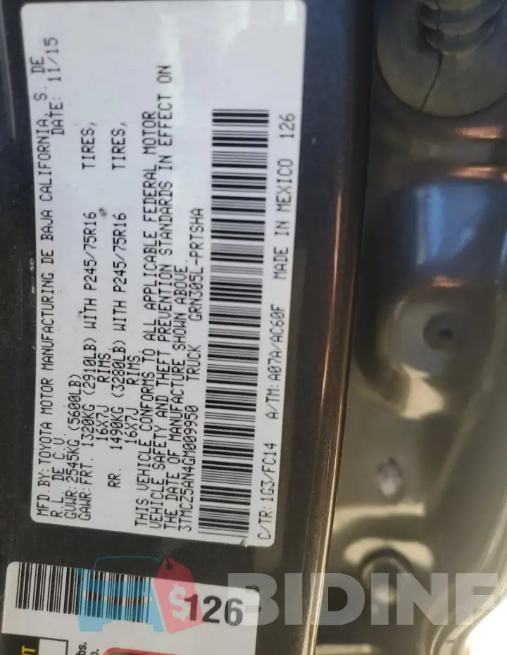 3TMCZ5AN4GM009950 Photo# 12