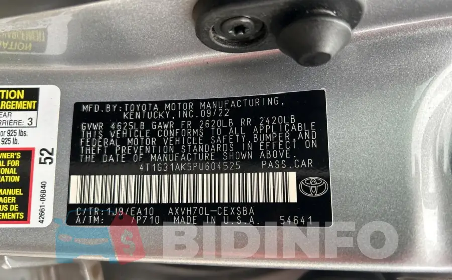4T1G31AK5PU604525 Photo# 10