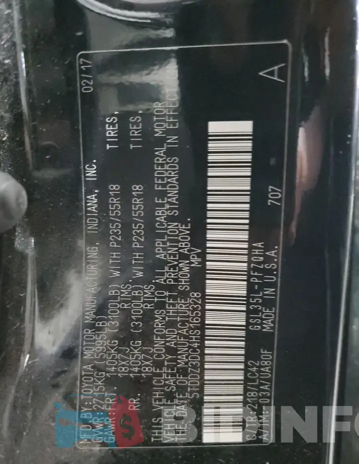 5TDDZ3DC4HS165328 Photo# 13