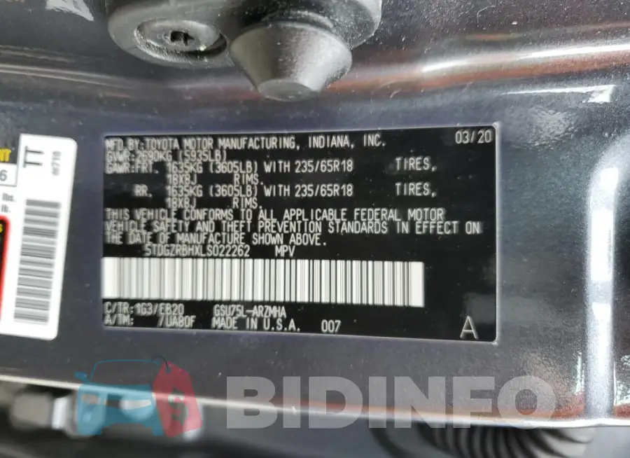 5TDGZRBHXLS022262 Photo# 12