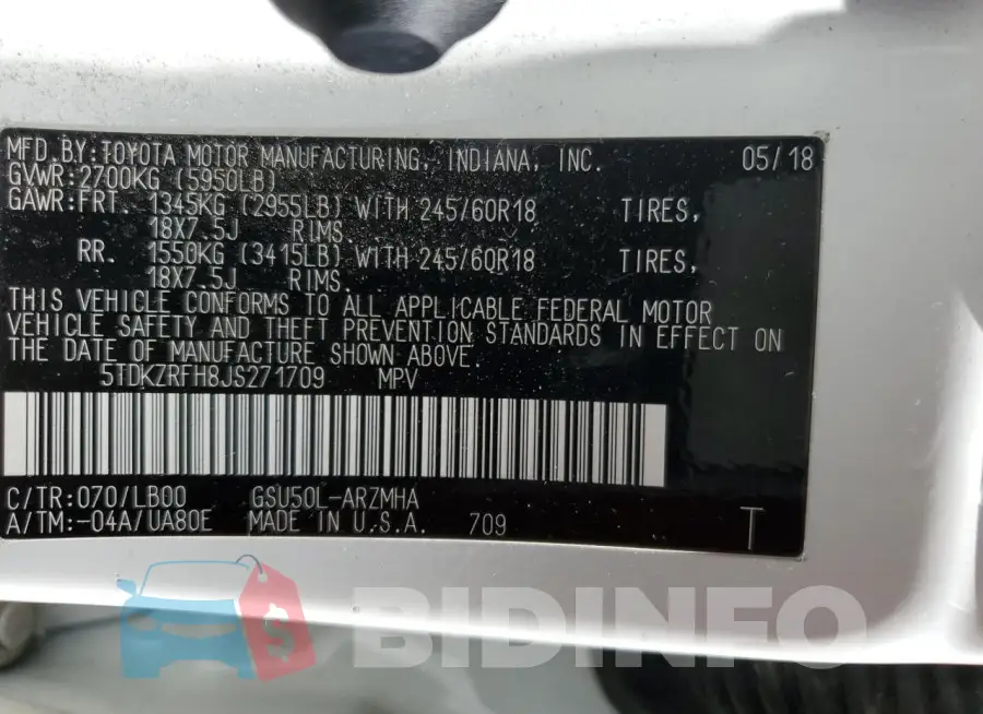 5TDKZRFH8JS271709 Photo# 14