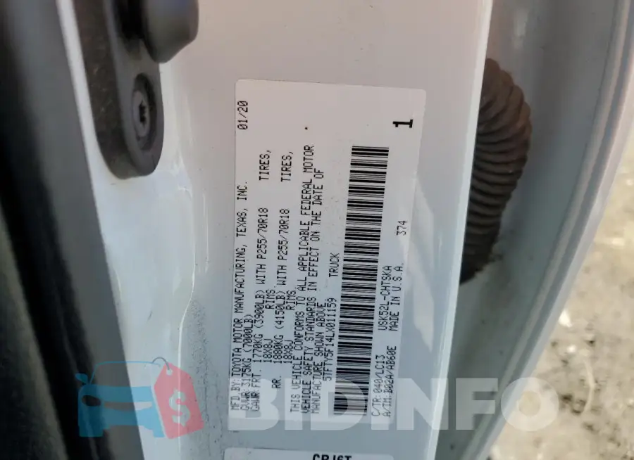 5TFTY5F14LX011159 Photo# 12