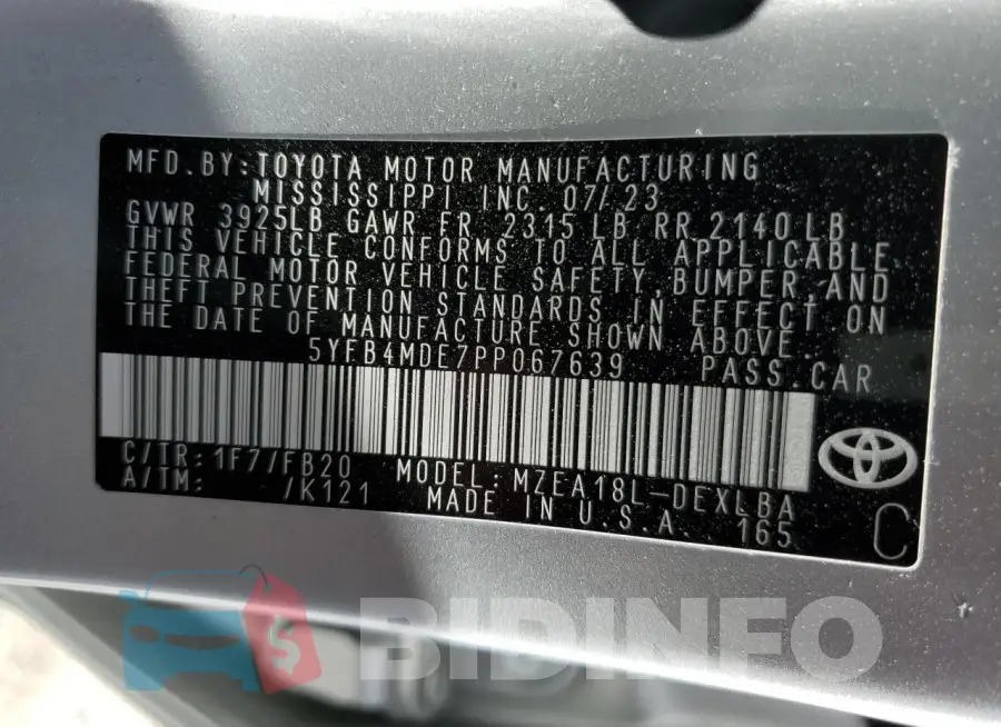 5YFB4MDE7PP067639 Photo# 13
