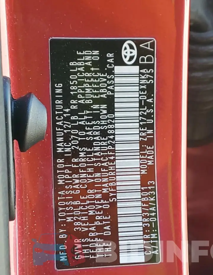 5YFBURHE4FP248820 Photo# 12