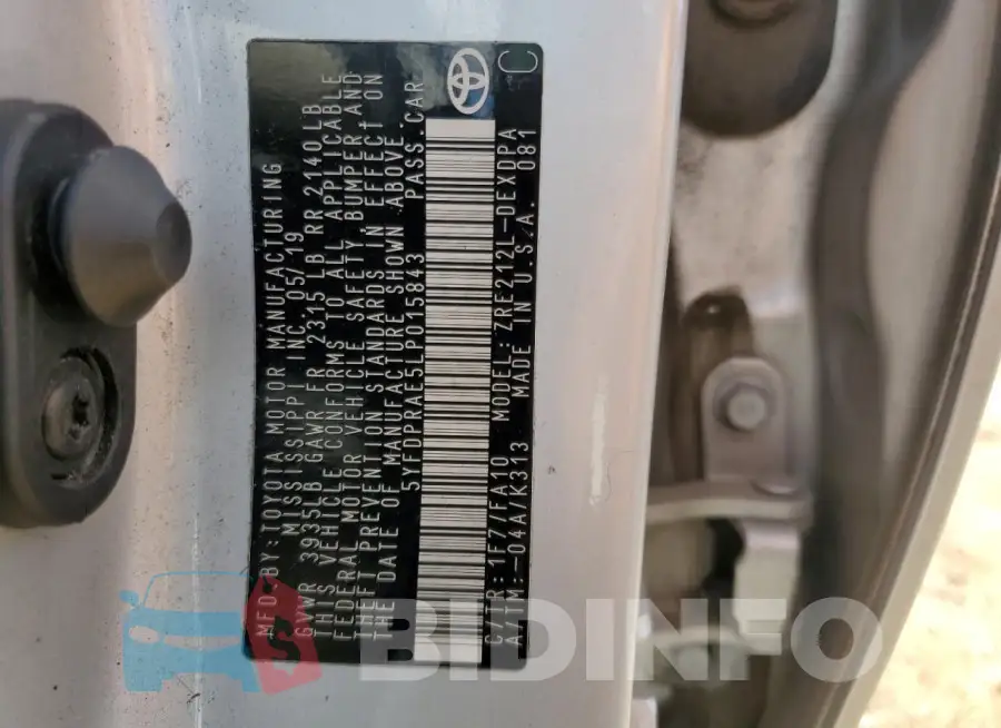 5YFDPRAE5LP015843 Photo# 12