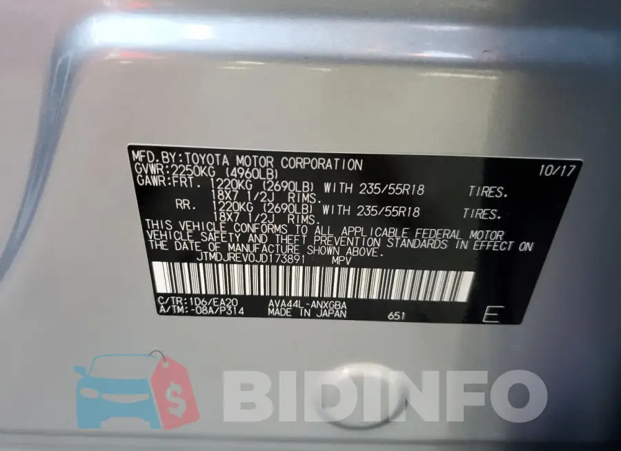 JTMDJREV0JD173891 Photo# 13