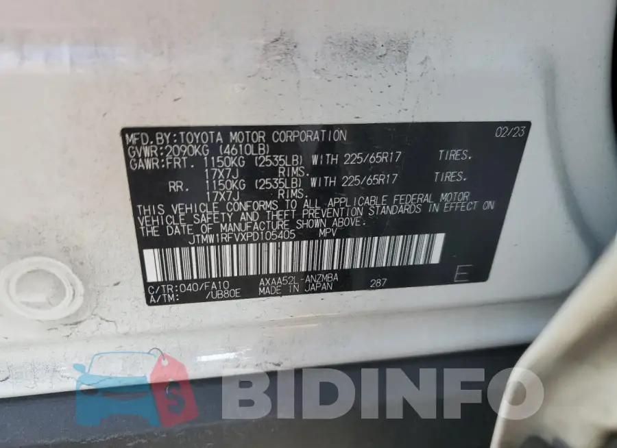 JTMW1RFVXPD105405 Photo# 13