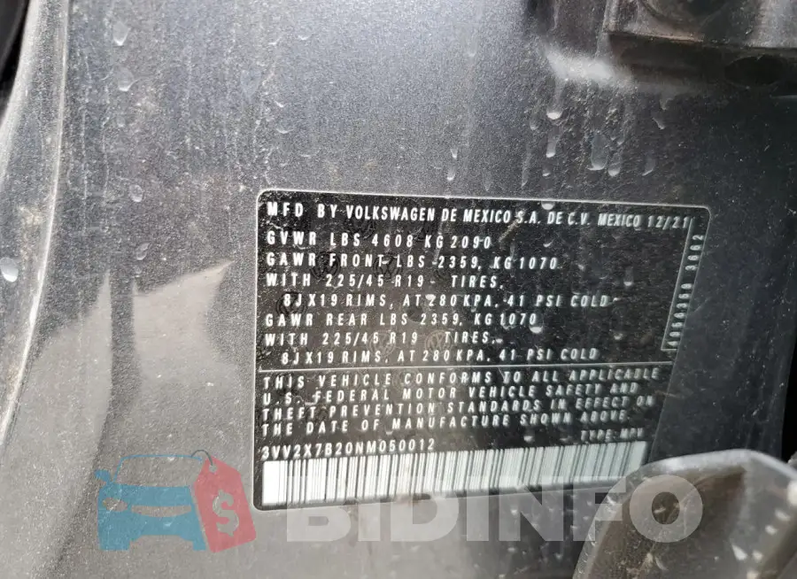 3VV2X7B20NM050012 Photo# 13