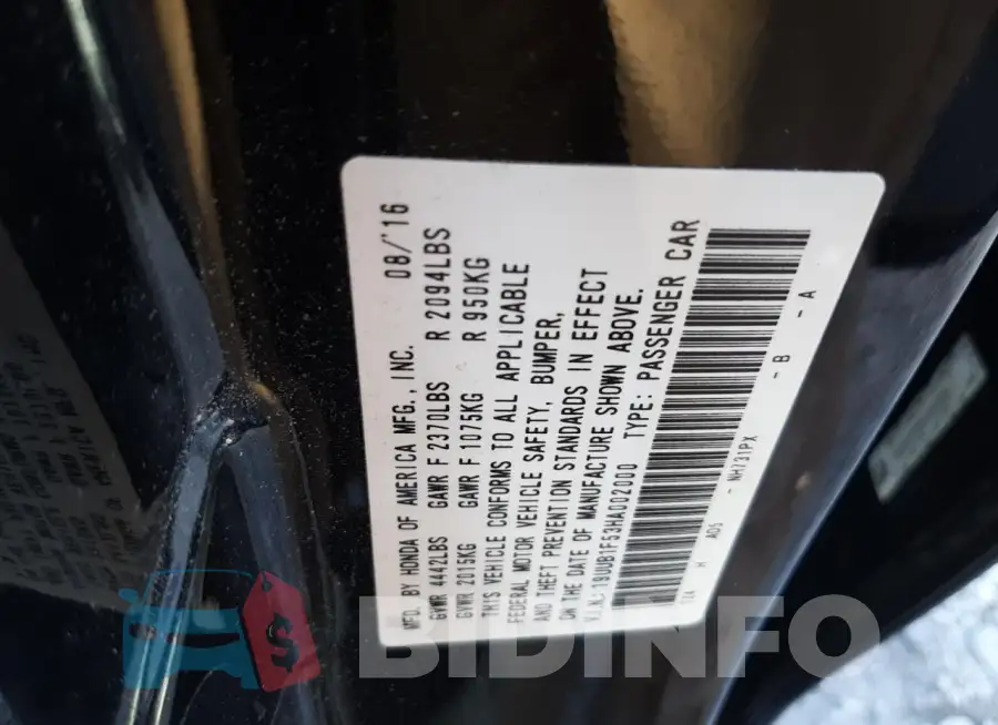 19UUB1F53HA002000 Photo# 12