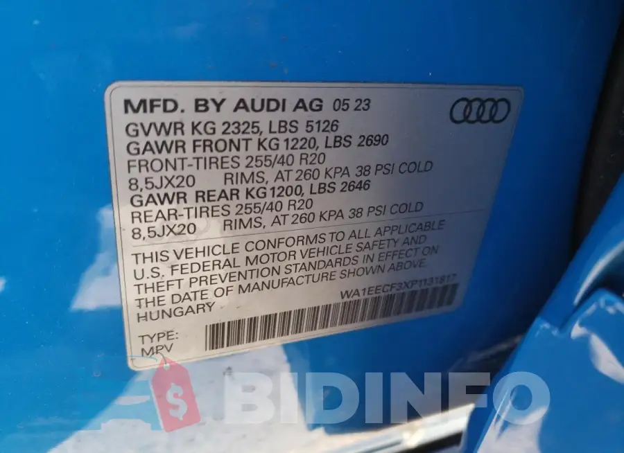WA1EECF3XP1131817 Photo# 13