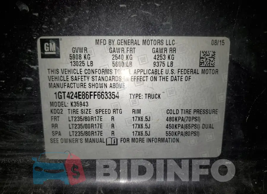 1GT424E86FF663354 Photo# 13