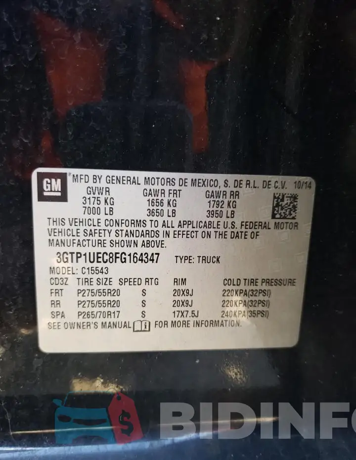 3GTP1UEC8FG164347 Photo# 13