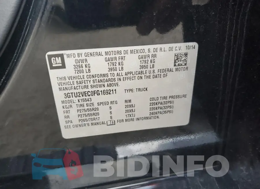 3GTU2VEC0FG169211 Photo# 12