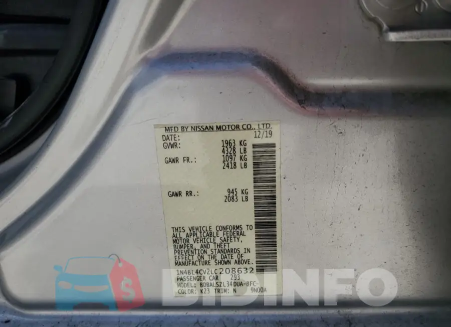 1N4BL4CV2LC208632 Photo# 12