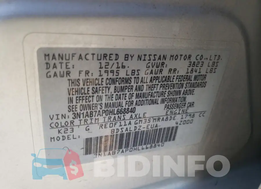 3N1AB7AP0HL668840 Photo# 12