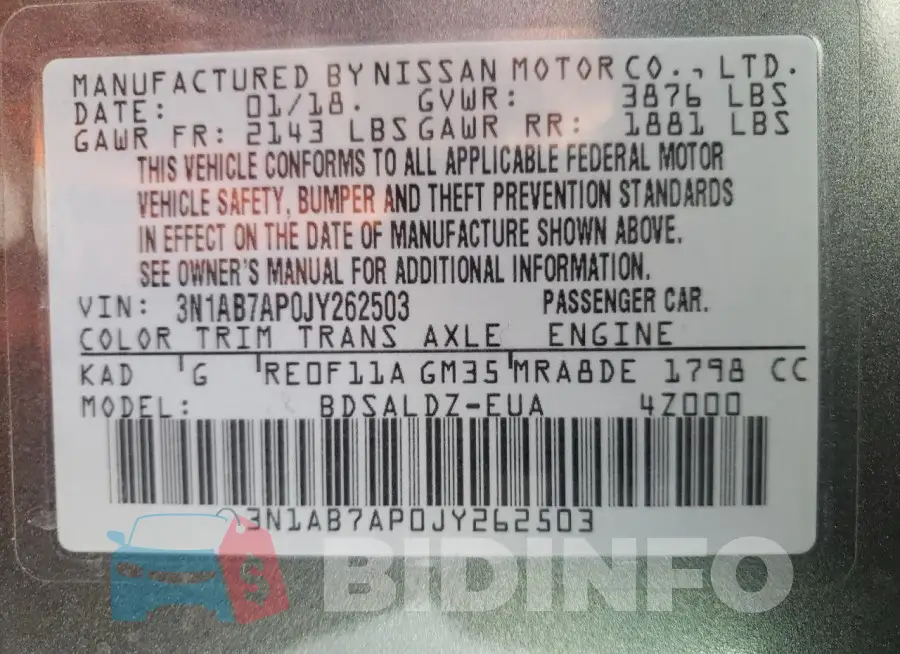3N1AB7AP0JY262503 Photo# 12