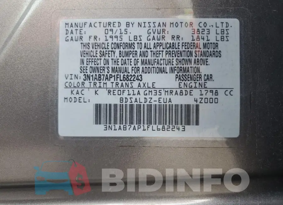 3N1AB7AP1FL682243 Photo# 12