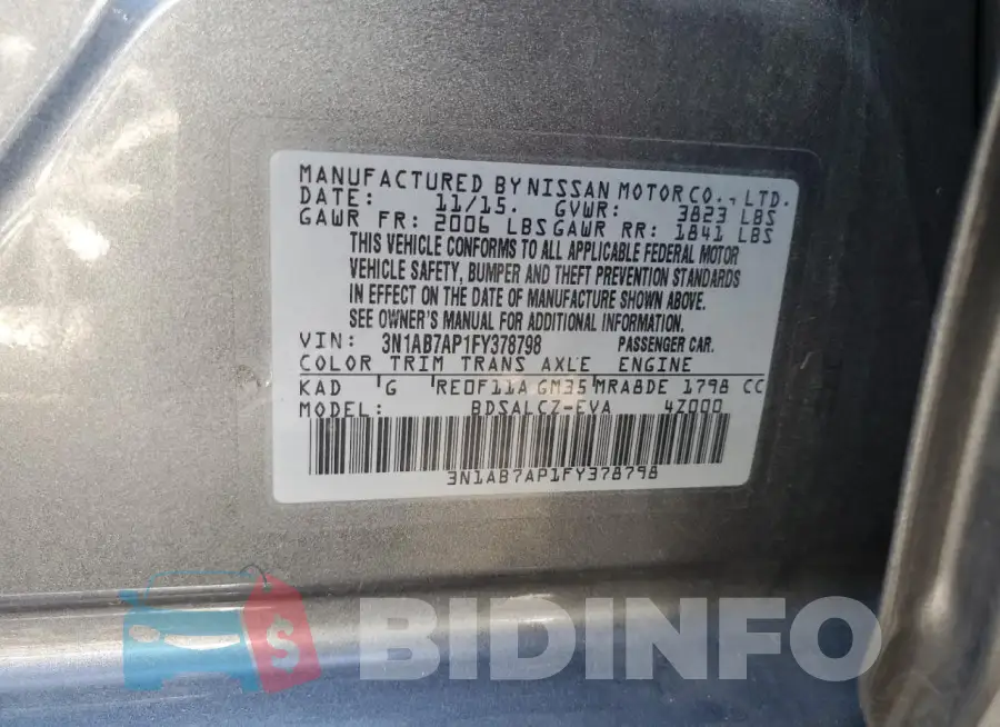 3N1AB7AP1FY378798 Photo# 12