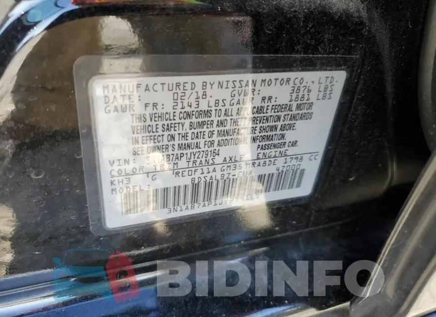 3N1AB7AP1JY279164 Photo# 12
