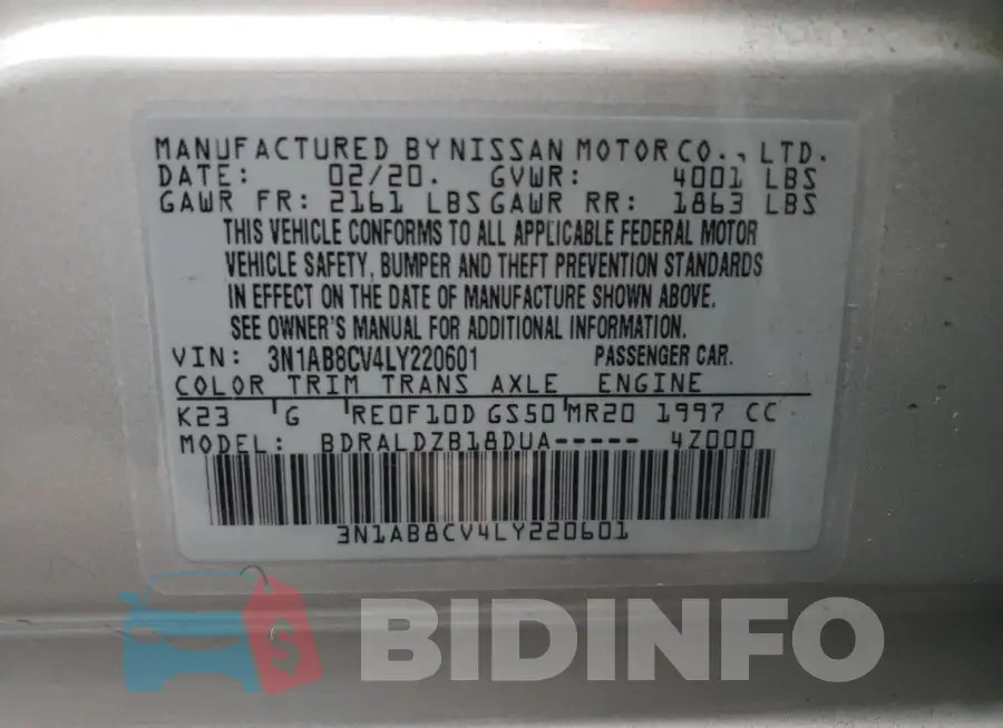 3N1AB8CV4LY220601 Photo# 12