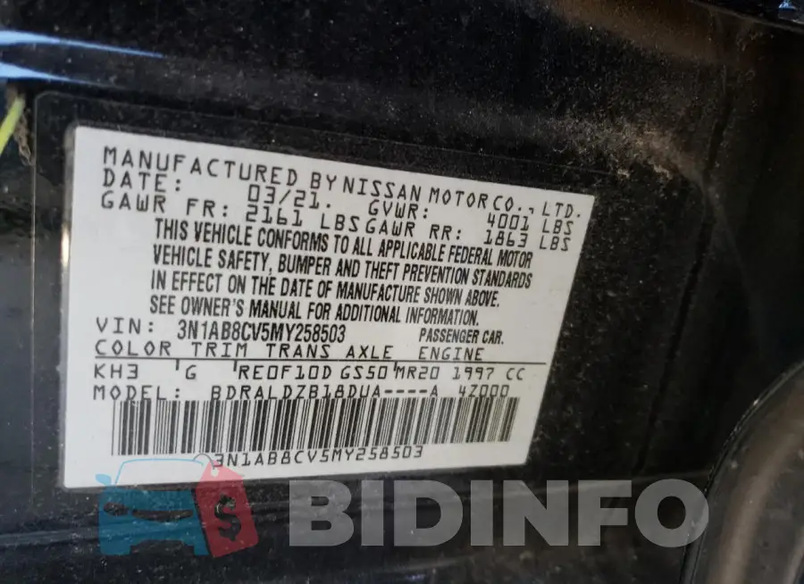 3N1AB8CV5MY258503 Photo# 12