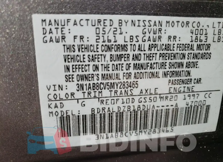 3N1AB8CV5MY283465 Photo# 12