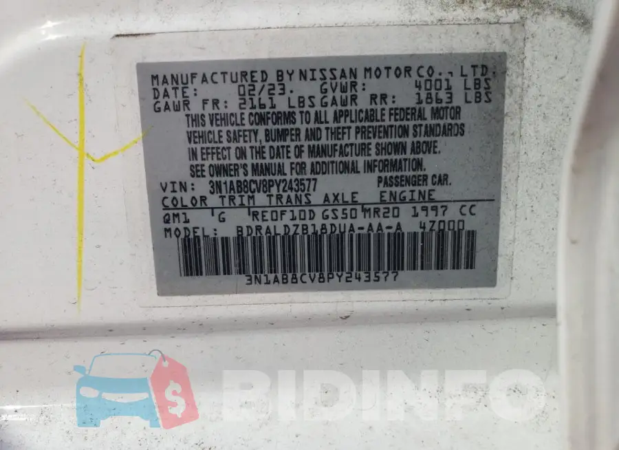 3N1AB8CV8PY243577 Photo# 12