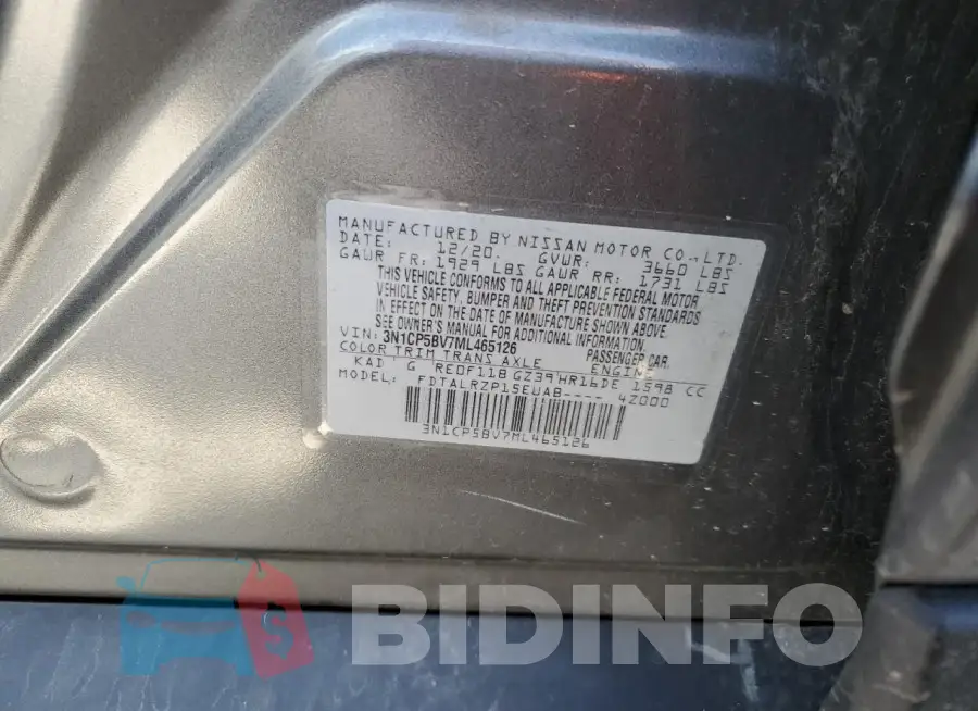 3N1CP5BV7ML465126 Photo# 12