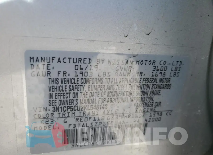 3N1CP5CU2KL548143 Photo# 13