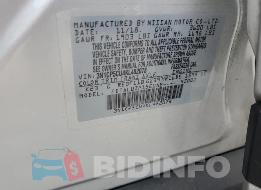 3N1CP5CU4KL482078 Photo# 13