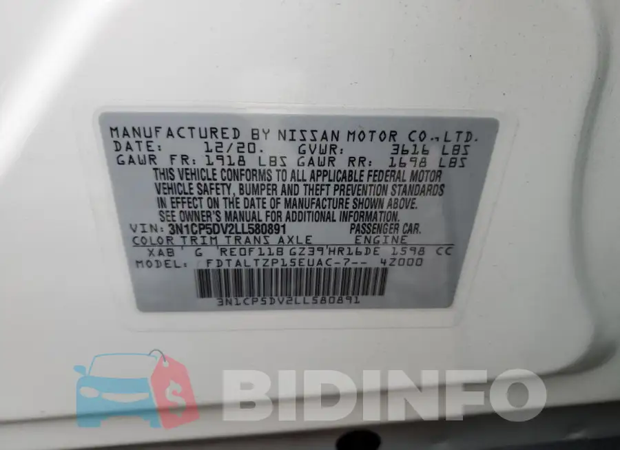 3N1CP5DV2LL580891 Photo# 13