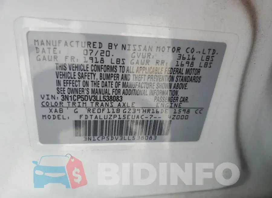 3N1CP5DV3LL538083 Photo# 13