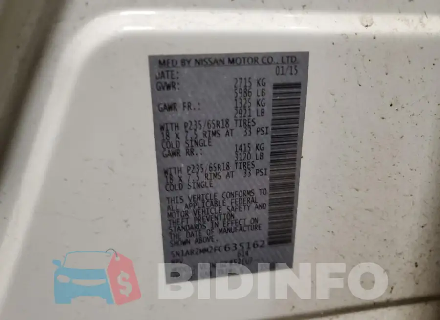 5N1AR2MM2FC635162 Photo# 12
