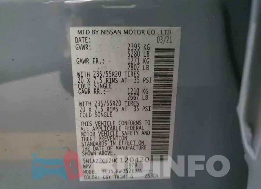 5N1AZ2CS2MC120420 Photo# 13